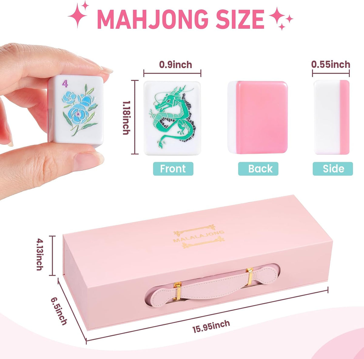 Pink American Mahjong Tile Set