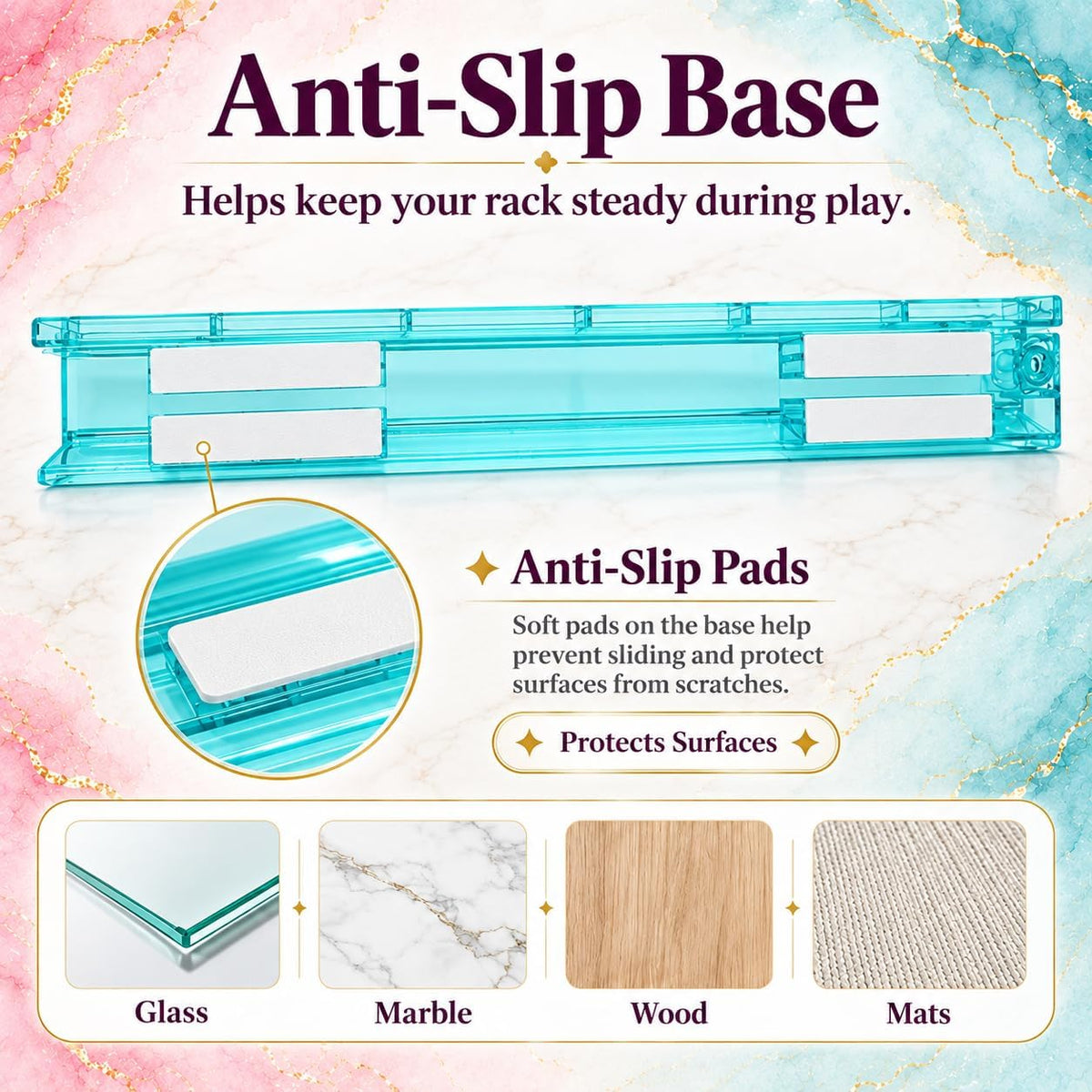 4 Pack Mahjong Tile Racks with Pushers - Acrylic Colors