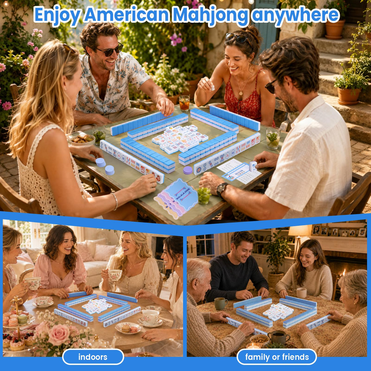 Pink American Mahjong Tile Set