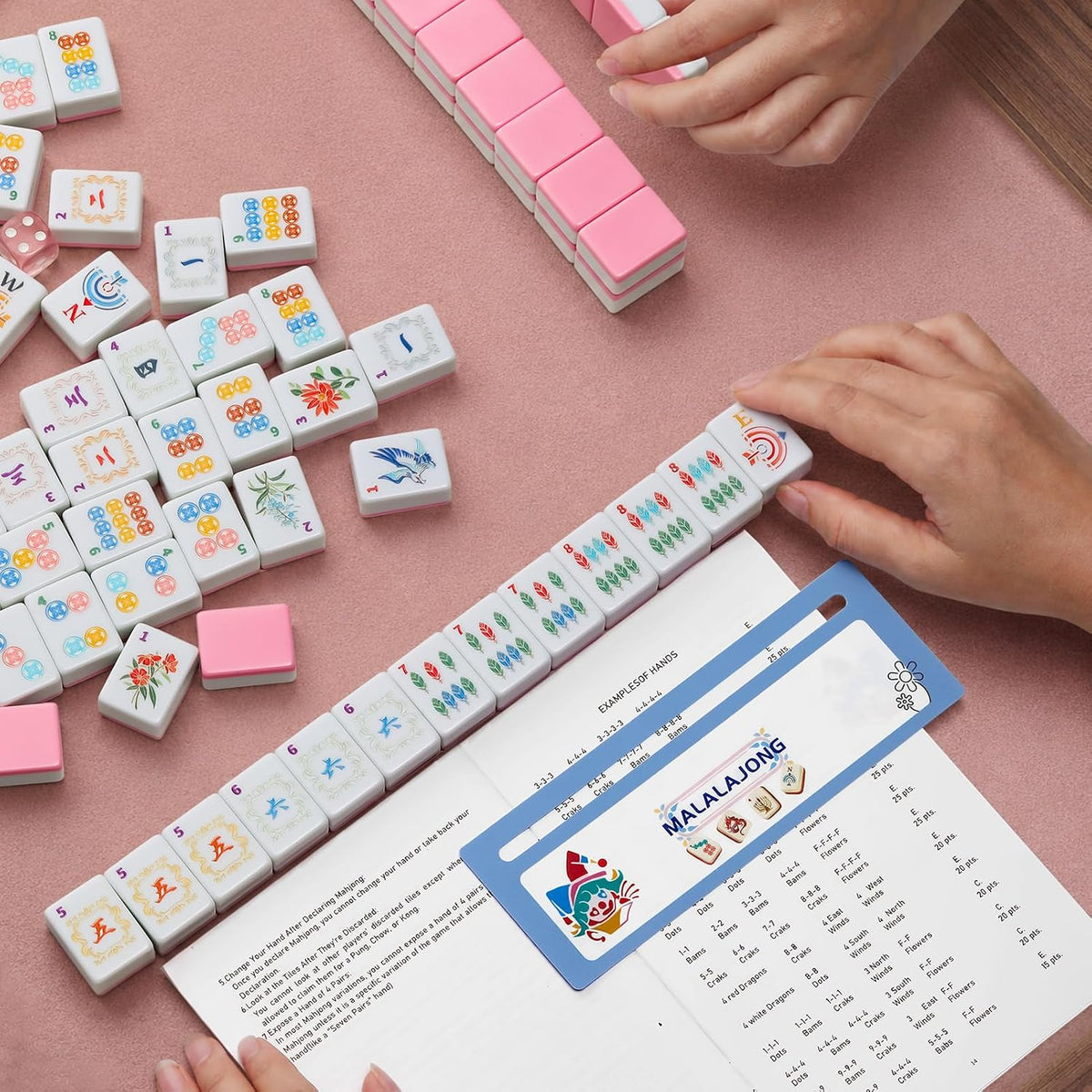 Pink American Mahjong Tile Set