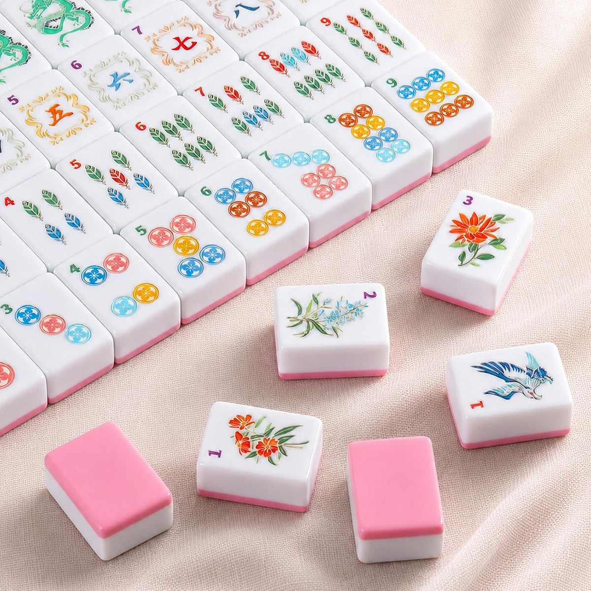 Pink American Mahjong Tile Set
