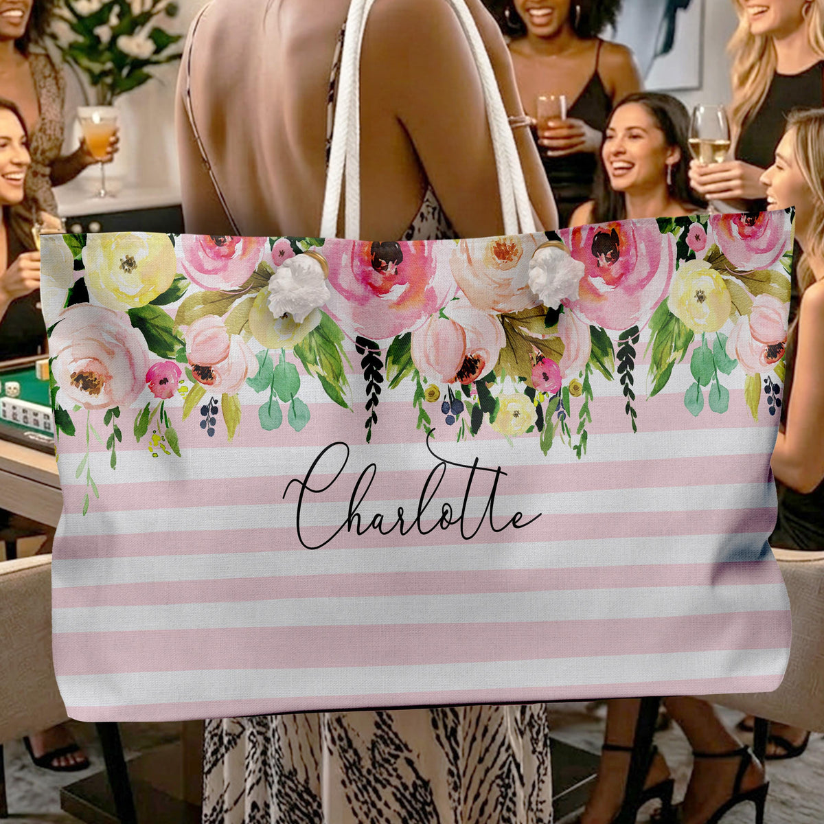 Custom Personalized Mahjong Tote Bag